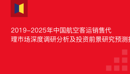 2019-2025年中国航空客运销售代理市场深度调研分析及投资前景研究预测报告